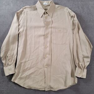 Zanella Men's L‎ Tan Long Sleeve Casual Button Up Shirt Made In Italy